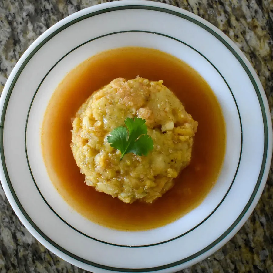 Trifongo in a Caldo broth